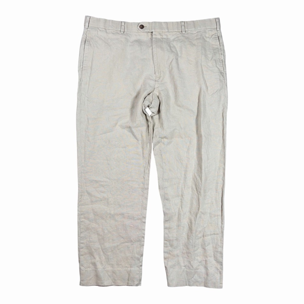 Brooks Brothers Pants Mens 38x30(27) Madison Baird McNutt Irish Linen Trousers